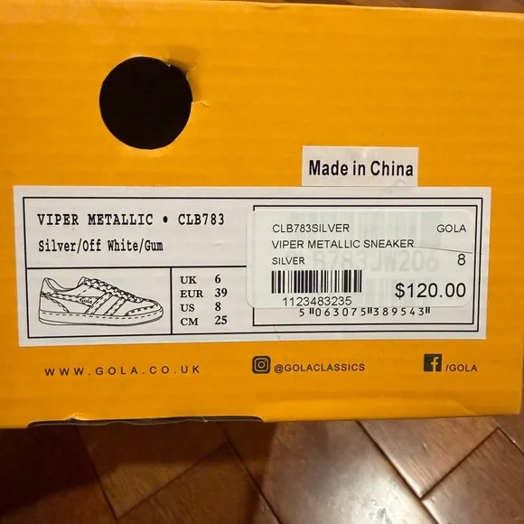 Gola Viper Metallic Silver Sneaker (Size 8 / 39) - Picture 8 of 9